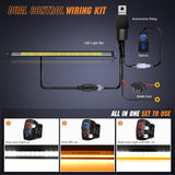 LED Light Bar with Amber DRL 40.3 Inch 165 W Single Row Anti-Glare Flood Spot Combo DRL Slim Offroad Light IP68 w/ 14 AWG DT Wiring Kit for Pickup Truck SUV ATV UTV Boat 4x4