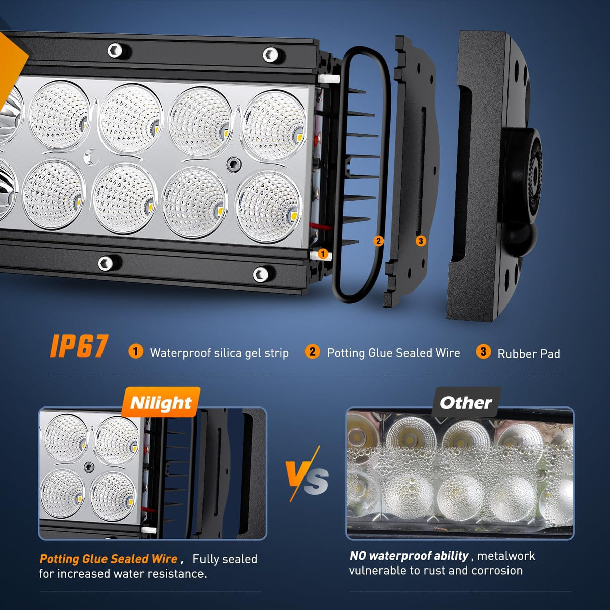 22Inch 120W Spot Flood Combo Led Light Bar Off Road Driving Lights Boat Lights Fog Light 12V On/Off 5 Pin Rocker Switch Power 16AWG Wiring Harness Kit-1 Lead for Trucks