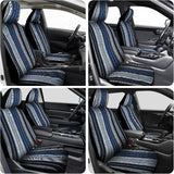 Car Seat Covers 2PCS Blue Baja Blanket Universal Front Seats | Striped Woven Fabric Breathable Washable with Shoulder Pads Airbag Compatible Fits Cars SUVs Trucks