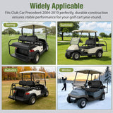 Golf Cart Seat Covers 2PCS Black Leather Club Car Precedent | Waterproof Leather No Staple Design All Season Protection Sun Scratch Resistant Cover Fits 2004-2019 Club Car Precedent