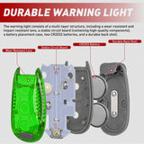 LED Safety Light 4PCS Green Marine Navigation Bike Tail Lights Three Modes Waterproof Reflective Gear Clip On Flash Strobe Indicator Lamp for Night Boating Fishing Cycling Jogging