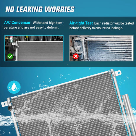 AC Condenser Fit for Honda Civic LX LX-P EX Sedan L4 2016 2017 2018 2019 2020 2021 Air Conditioning A/C Condenser with Receiver Drier Replace#30007, HO3030164, HVA00409, ACA14704, 80100TBAA01