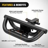 Universal Hitch Step Textured Black Drop Trailer Hitch Step Fit 2 Inch Receiver with Hitch Lock Stabilizer Towing Bar Rear Bumper Guard Rated up to 350 Lbs for Pickups Trucks Vans SUVs ATVs