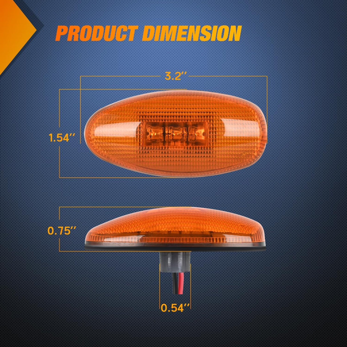 Fender Side Marker Lights 4 PCS 3 LED Red Amber Front Rear Clearance Light Compatible with 2001-2014 Chevy Silverado GMC Sierra 1500 2500HD 3500HD Dual Wheeler Trucks
