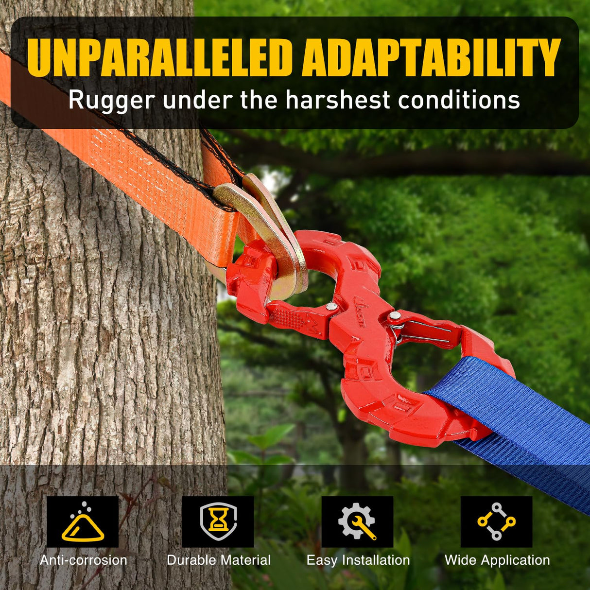 Quick Release S-Tow Shackle Hook – Heavy Duty Off-Road Recovery Hook, Fits Winch Rope & Recovery Strap, 11,000 LBS Working Load, for Jeep, SUV, ATV, Trailers, Forged Steel, Red
