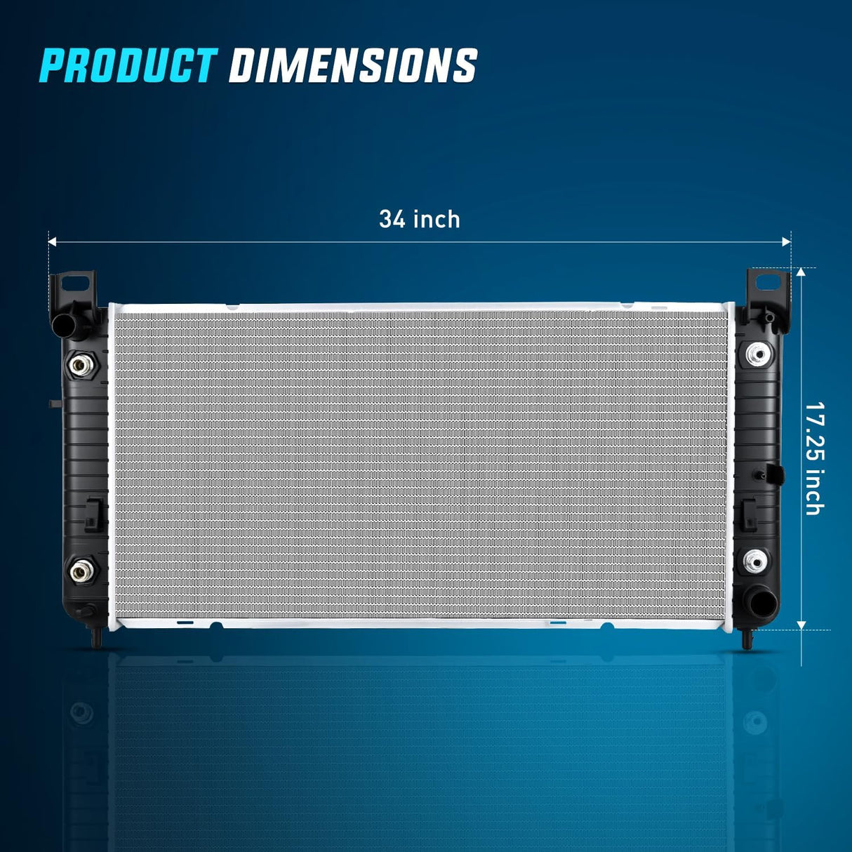 34 Inch Radiator for Chevy Silverado 1500 1999-2003 2004 2005 2006 2007 2008 2009 2010 2011 2012 2013, Suburban Tahoe, GMC Sierra 1500 Yukon XL, Cadillac Escalade, Automatic Transmission