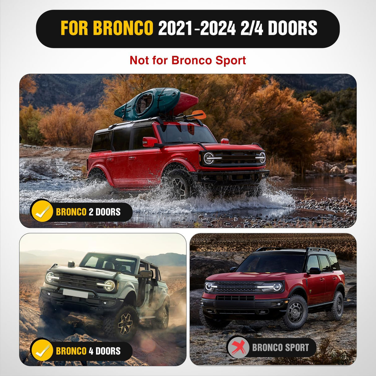 Grille Guard for Ford Bronco 2021 2022 2023 2024 2025 – Heavy Duty Steel Front Bumper Protector Bull Bar, Bolt-On Skid Plate for Off-Road, Matte Black (Not for Bronco Sport)