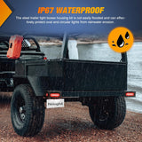 2 PCS Steel Trailer Light Boxes Housing Kit 3LED License Plate Lights 6 Inches Oval Red White Trailight 2 Inch Round Side Marker Lamp Grommet Plugs for Truck Tractor Car