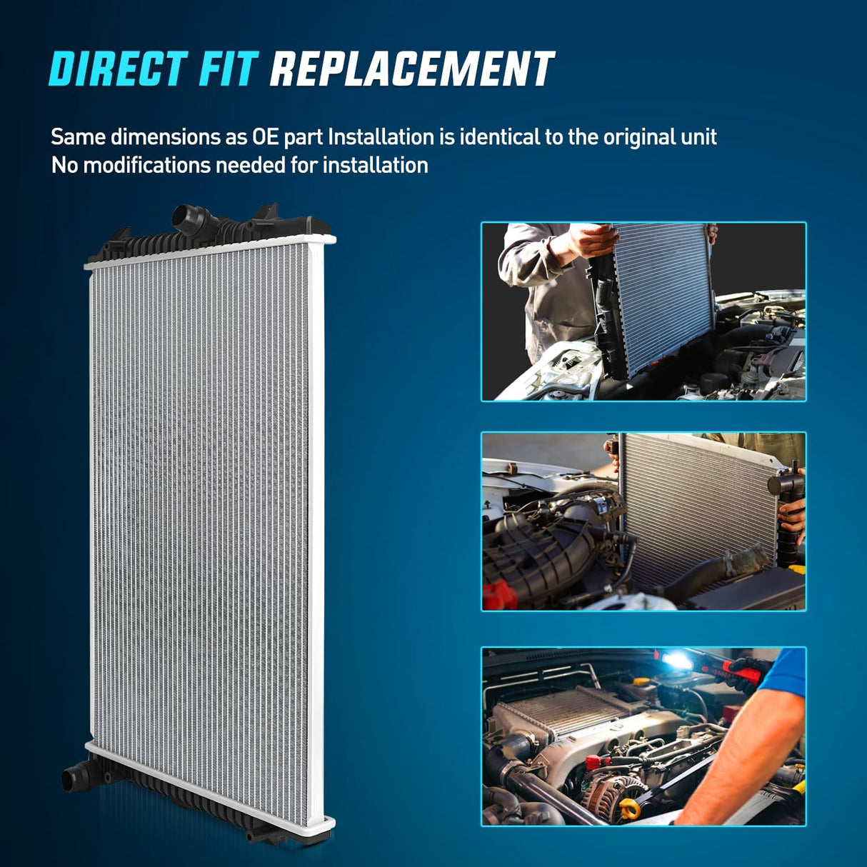 Radiator for Volkswagen Jetta 2013 2014 2015 2016 2017 2018, Beetle 2014-2017, Passat 2018-2019 L4 1.8L 2.0L, Replace# 5C0121251H