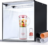 Light Boxes Photo Light Box, 24x24x24 inch Portable Lighting Tent Kit Brightness Adjustable Studio Photography Booth with 126 Large LED Lights CRI95+ with 4 Background for Large Items Shooting