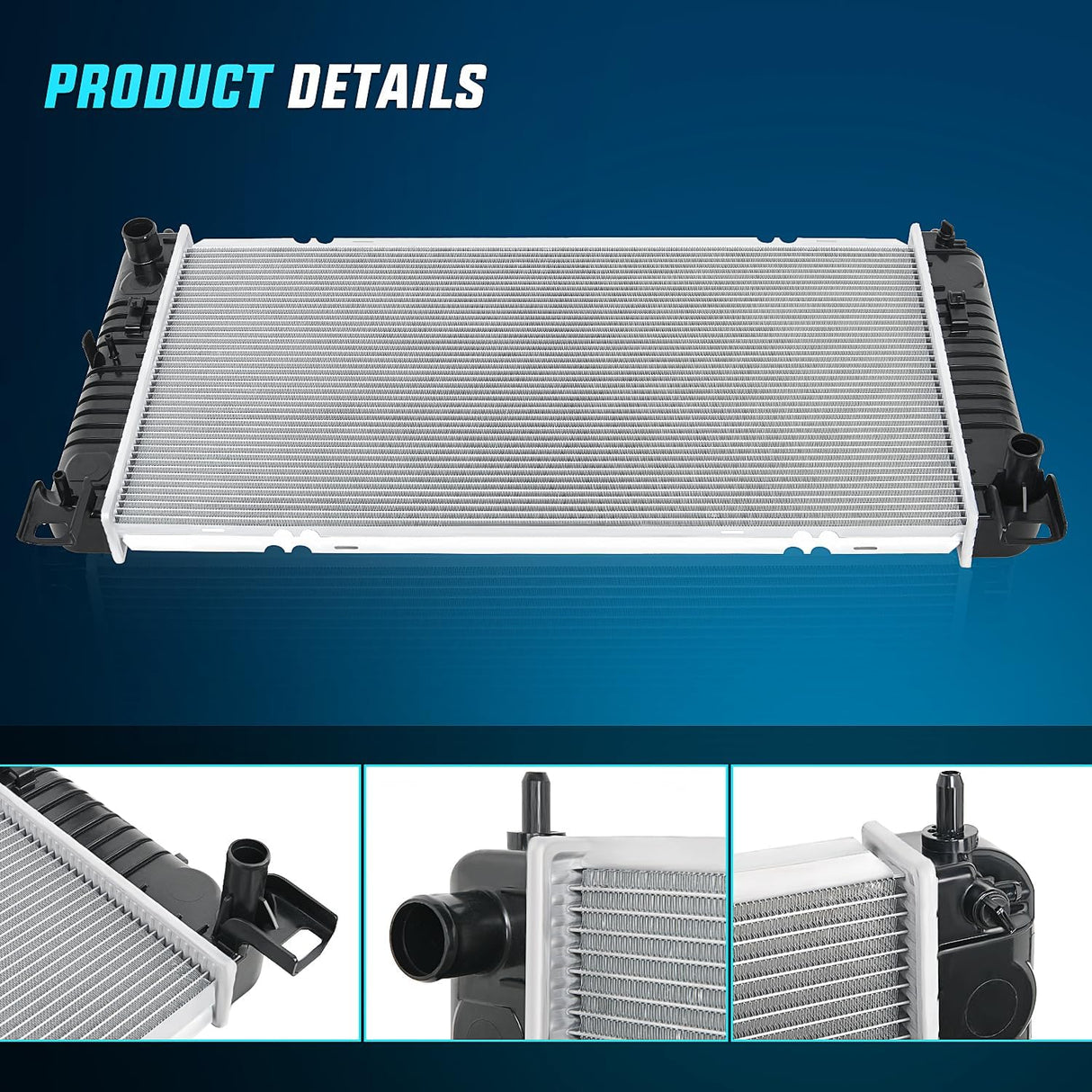 Radiator for Chevrolet Silverado 2500 GMC Sierra 2500 1999 2000 V8 6.0L, Avalanche 1500 2002 2003 2004, Manual Transmission Without Engine Oil Cooler