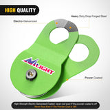 8 Ton Winch Snatch Block Towing Pulley Blocks 17,000 LBS Capacity (Green), Winch Hook Accessories, Heavy Duty Offroad Recovery Accessory for Truck, Tractor, ATV & UTV
