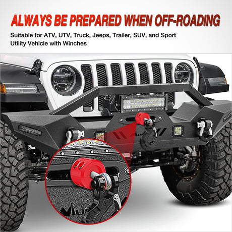 Winch Stopper for ATV UTV Truck SUV Winch Cable Hook Rubber Stopper Protects Towing Hook Synthetic Rope Winch Accessories Rope Line Saver with Stainless Steel Screws and Nuts Allen Wrenc, Red