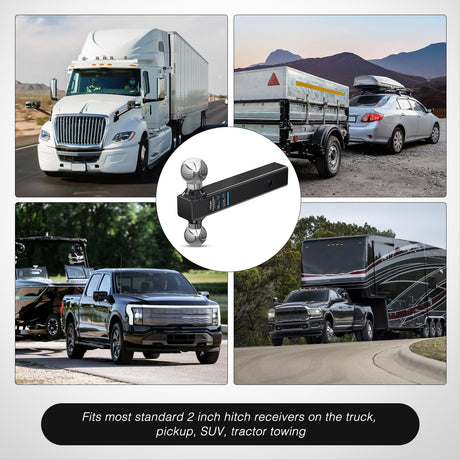 Trailer Hitch Ball Mount, 2 Inch, 2-5/16 Inch Balls, Fits 2 Inch Square Receiver, 10,000 lbs