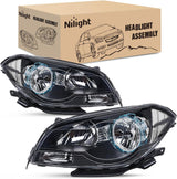 Headlight Assembly Compatible with 2008-2012 Chevy Malibu | 2008-2012 Chevy Malibu 4 Door Halogen Factory Headlamp Black Housing Clear Reflector Headlamp