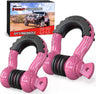2 Pack 3/4 Inch D-Ring Shackle with 7/8 Inch Screw Pin 41,887lbs Break Strength, Heavy Duty Off Road Recovery Shackle with Isolators Washers for Use with Tow Strap, Winch, Off-Road Jeep Truck Vehicle