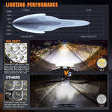 LED Offroad Driving Lights with Amber DRL 2PCS 7 Inch Round 90W IP68 Spot Flood Combo Work Light Bar with 12 AWG DT Connector Wiring Harness Kit for 4x4 Truck ATV UTV SUV