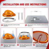 6 Inch Amber Teardrop Side Marker Light,18 LED Turn Signal | Amber Lens Chrome Bezel IP67 Waterproof Surface Mount 2 Pack Fits Freightliner Century Columbia & Coronado Trucks Trailers