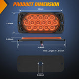 Taillight Assembly 4.4 Inch Aluminum Housing Tail Light 2 PCS 16 LED Amber Left Right Turn Signals Marker Lights Surface Mount IP67 Waterproof for 10-30V RV Camper Trailer Truck Bus Boat