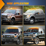 LED Cab Marker Lights 5 PCS 16 LED Smoke Lens Amber Clearance Roof Running Light Compatible with 1999-2016 Ford E150 E250 E350 E450 E550 F150 F250 F350 F450 F550 Super duty