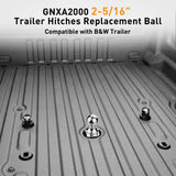 GNXA2000 Gooseneck Hitch Ball Compatible with B&W Trailer Hitches, 2-5/16 Inch Replacement Gooseneck Tow Hitch Ball 30,000lbs Load Capacity