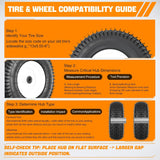13x5.00-6 Lawn Mower Tires, 13 Inch Pneumatic Rubber Tire with 3/4 Inch Axle Bore & 3 Inch Hub Length, Air-Filled Replacement Wheels for Riding Lawn Mowers, 2 Pack