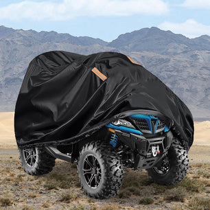 ATV Cover Waterproof 420D Heavy Duty Ripstop Material Black Protects 4 Wheeler from Snow Rain All Season All Weather UV Protection Fits up to 86
