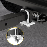 Trailer Hitch Tightener for 2 Inch Trailers Hitches Mount Anti Rattle Heavy Duty Steel with Rubber Cover White U Bolt Glossy Coating Plate Electrophoresis Anti-Rust Triple Protective