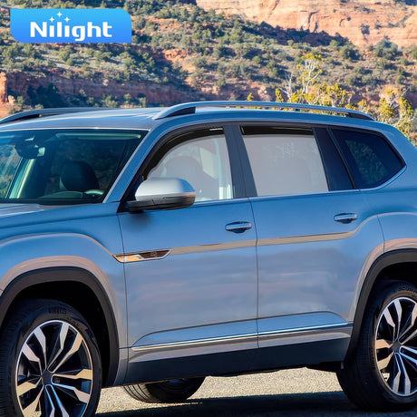 Vent Window Visors for Volkswagen (VW) Atlas 2018 2019 2020 2021 2022 2023 2024 2025, in-Channel Rain Guards, Original Window Deflectors-4PCS