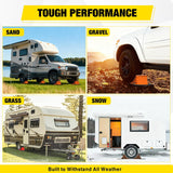 Wheel Chocks, Heavy Duty Wheel Stopper for Car, Truck, RV, Trailer, Caravan, Motorcycle, 8.7 Inch x 4.8 Inch x 4.2 Inch, 2-Pack(Orange)