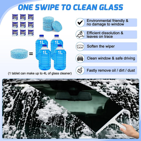 Automotive Tools 52PCS Car Detailing Kit Auto Cleaning Tools Wash Set with Storage Carry Bag Home Use for Interior Exterior Deep Clean Polish Car Care Windshield Dashboard Seat Air Vents Wheels Tires, Blue
