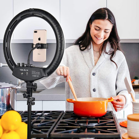 Ring Light with Tripod Stand, 14 Inch LED Ringlight Kit with Phone Holder Adjustable Color Temperature Circle Lighting, Led Photo Beauty Ring Lights for Camera for Vlog, Makeup, Video Shooting
