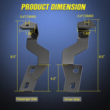 Ditch Light Brackets Hood Hinges Mount Bracket Kit for Auxiliary Offroad LED Pods Work Lighting Compatible with Toyota 4Runner 4th Gen 2003 2004 2005 2006 2007 2008 2009