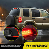 Third Brake Light Tail High Mount 3rd Stop Lights Red Lens Compatible with Jeep Liberty 2002 2003 2004 2005 2006 2007 Van SUV Rear Center Cab Lamp