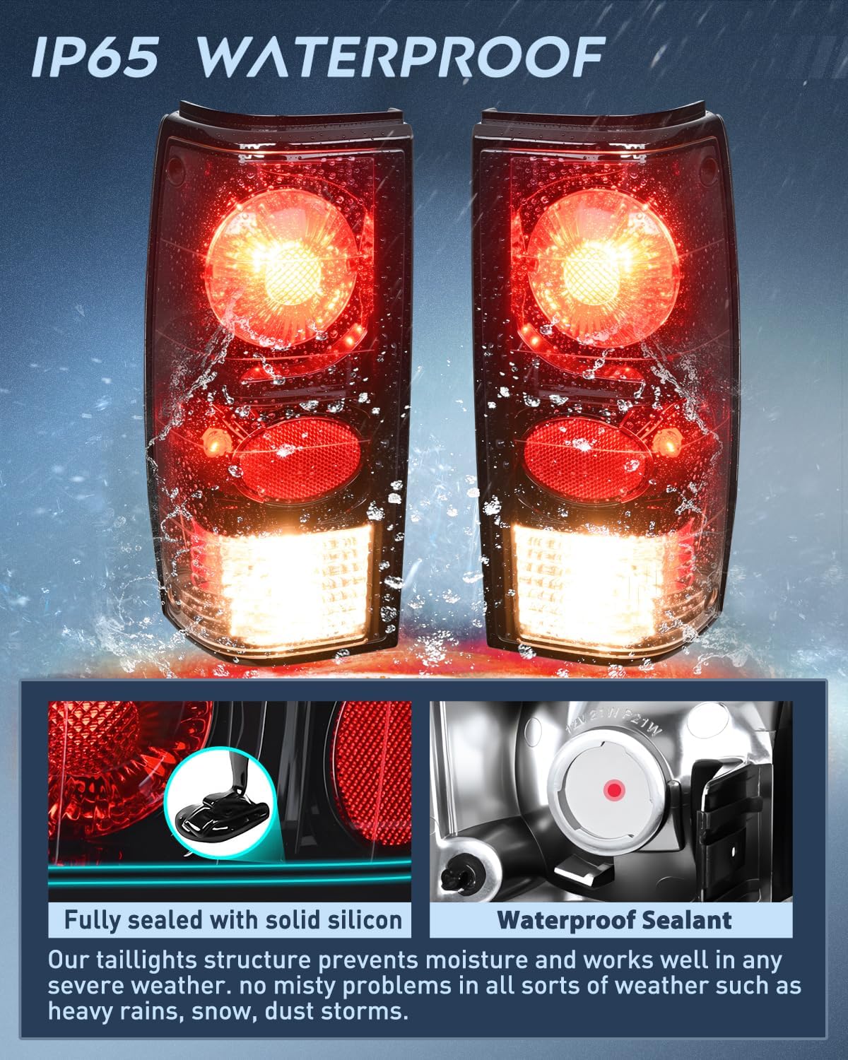 Taillight Assembly Compatible with 1982 1983 1984 1985 1986 1987 1988 1989 1990 1991 1992 1993 Chevy S10 Chevrolet S10 Blazer GMC S15 Sonoma Rear Tail Light Replacement Drive & Passenger Side