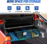 39 Inch Truck Tool Box Heavy Duty Aluminum Stripes Plated Pick Up Truck Bed Toolboxes 39 Inchx13 Inchx10 Inch Waterproof Storage Organizer for Bed of Truck RV Trailer with Side Handle Lock Keys, Black