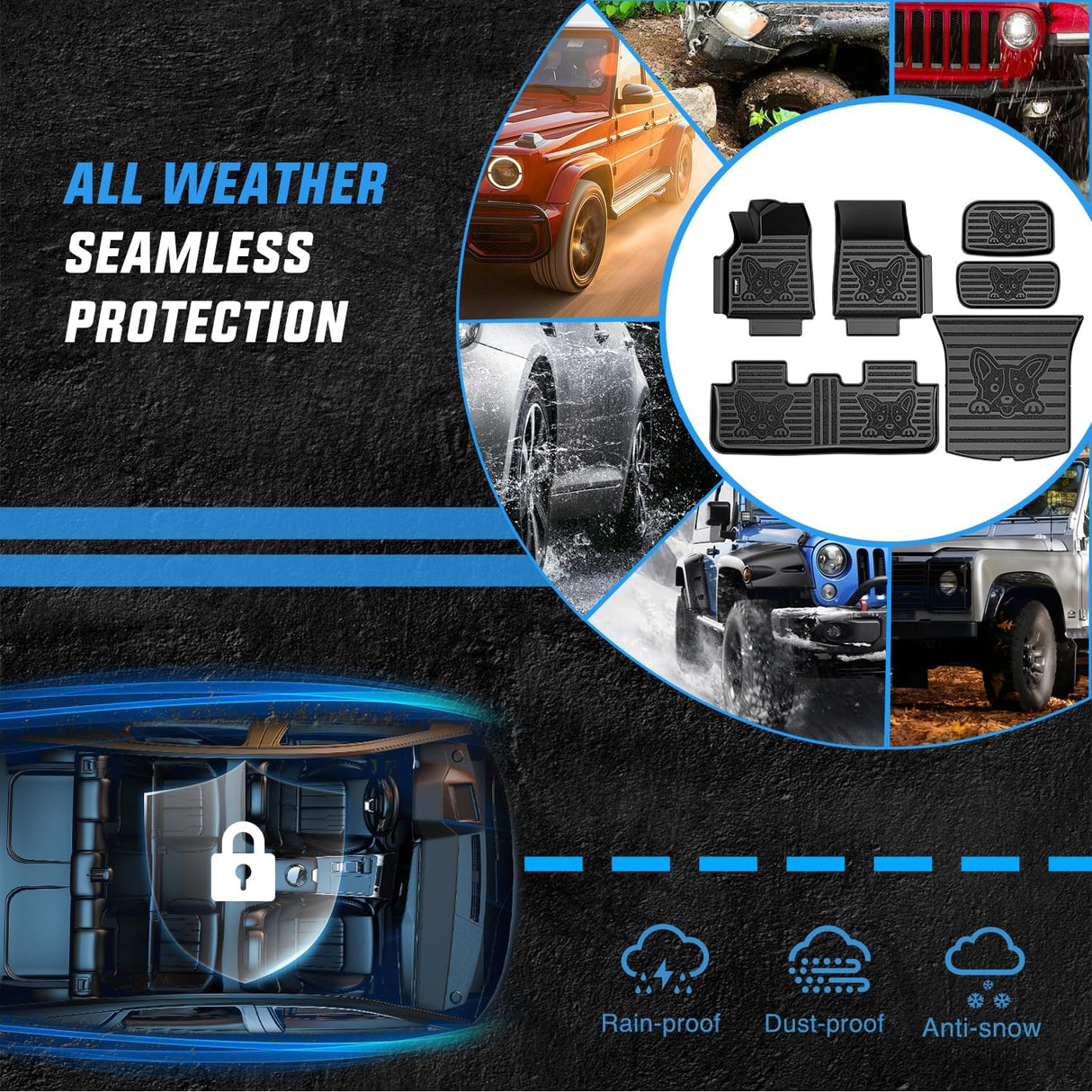 TPE Floor Mats & Cargo Mats Set for Tesla Model Y (5 Seat only) | 2021 2022 2023 2024 2025 All Weather Custom Fit Heavy Duty Floor Liners