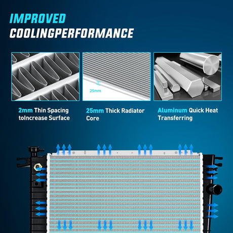 Radiator for Ford Explorer 4.0L V6 1998 1999 2000 2001, Ranger 3.0L V6 1999-2002 2003 2004 2005 2006 2007 2008, B3000 B4000 1998-2009