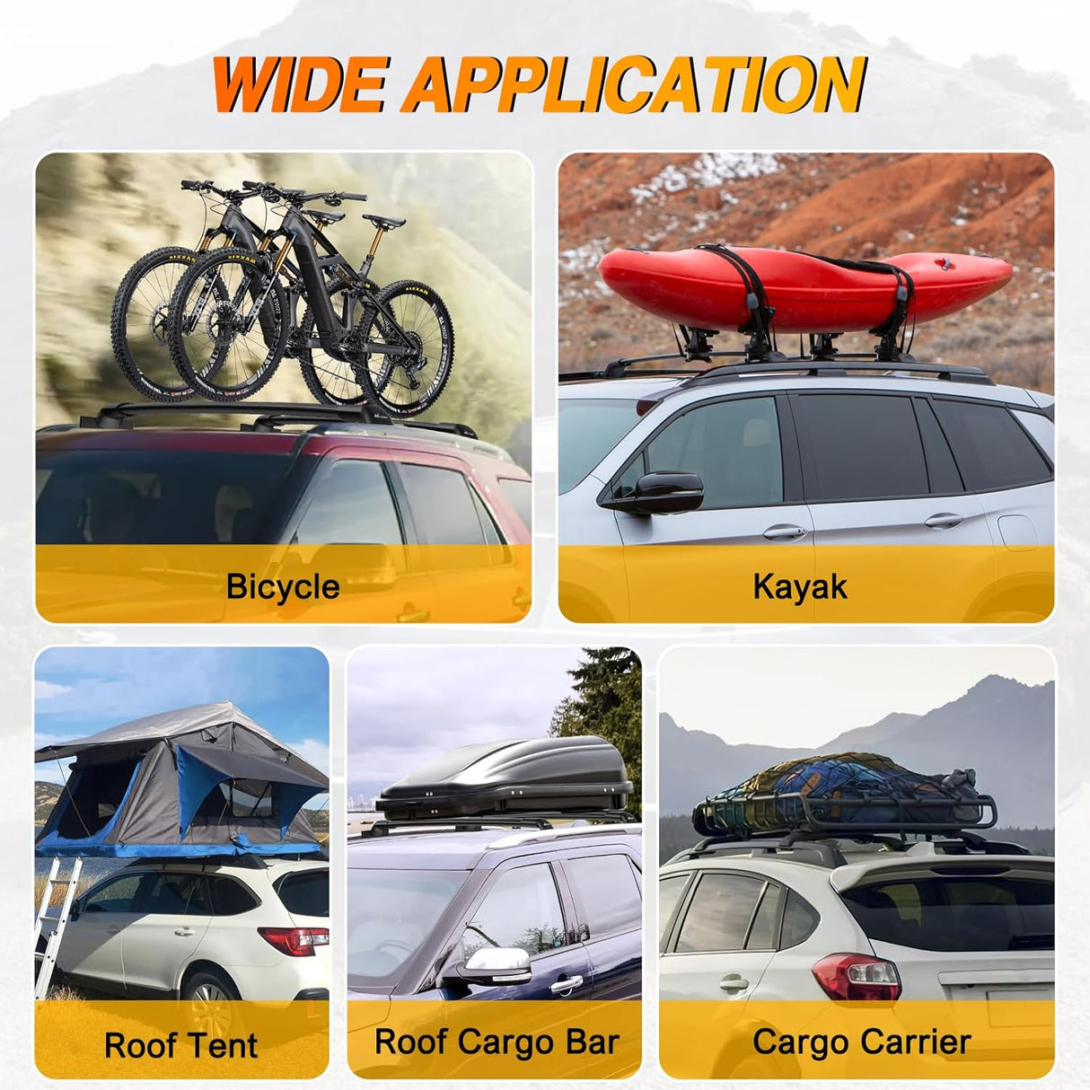 Roof Rack Cross Bars Fit for Ford Explorer 2016 2017 2018 2019 with Side Rails and Fixed Point, Adjustable Aluminum Car Crossbars for Cargo Carrier Luggage Bike Kayak Rooftop Tent Snowboard