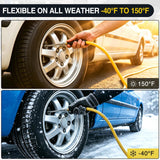Heavy Duty Truck Tire Inflator Kit 3/8 in x 50 FT 300 PSI | Hybrid Air Hose with Universal Glad Hand and Air Chuck Lightweight Kink Resistant Semi Trailer Tractor Tire Inflation Hose