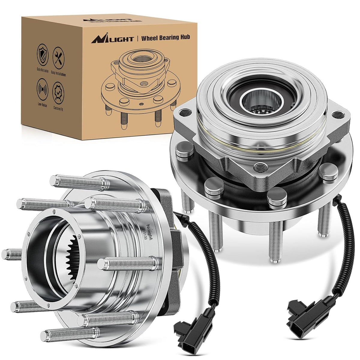 Front Wheel Bearing and Hub Assembly for Ford F-250 F-350 Super Duty 2011 2012 2013 2014 2015 2016, 4WD SRW (Not for DRW), 515130-2Pack
