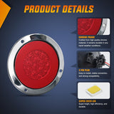 Trailer Tail Lights 2PCS 4Inch Round 32LED Red Halo Chrome | Plated Frame Grommet IP67 Waterproof Marker Clearance Stop Brake Turn Running Taillights for Trailer Truck Pickup Camper RV