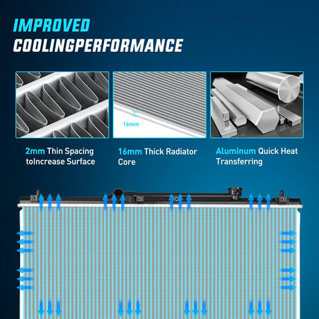 Radiator for Toyota Camry Solara 1997 1998 1999 2000 2001,Automatic Transmission Replace# 1640003140, 1640003141
