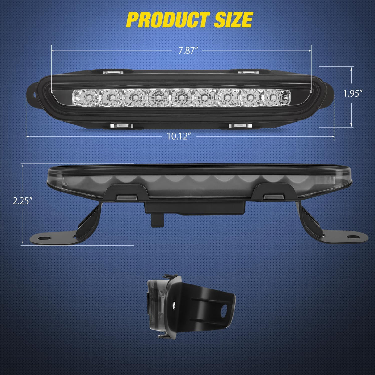 Third Brake Light Tail High Mount 3rd Stop Lights Smoked Lens Compatible with Dodge Charger 2006 2007 2008 2009 2010 Car Rear Center Cab Lamp