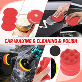 Automotive Tools 52PCS Car Detailing Kit Auto Cleaning Tools Wash Set with Storage Carry Bag Home Use for Interior Exterior Deep Clean Polish Car Care Windshield Dashboard Seat Air Vents Wheels Tires, Red