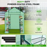 Greenhouse 57.5 Inchx57 Inchx77 Inch Walk in Green House - Large Outdoor/Indoor Greenhouses with 8 Shelves Waterproof PE Cover & Windows, Portable Greenhouse Kit for Winter Backyard Gardening Patio, Green