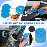 Automotive Tools 52PCS Car Detailing Kit Auto Cleaning Tools Wash Set with Storage Carry Bag Home Use for Interior Exterior Deep Clean Polish Car Care Windshield Dashboard Seat Air Vents Wheels Tires, Blue