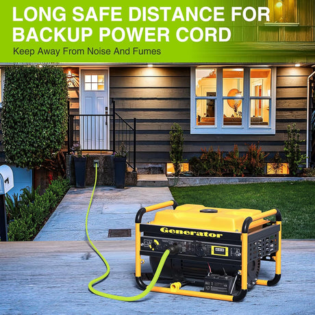 50FT 30Amp Generator Extension Cord 125V Heavy Duty 10/3 Gauge Pure Copper STW Wire UL ETL Listed 4 Prong L14-30P L14-30R Weatherproof Suit for Camper Outdoor Use Bright Green