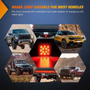 12LED Brake Light Trailer Hitch Cover Nilight