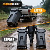 2 Inch Trash Can Hauler Grabber Hitch Receiver Heavy Duty Garbage Hauling Towing Hitch Attachment Fit for Lawn Mower Garden Tractors Black